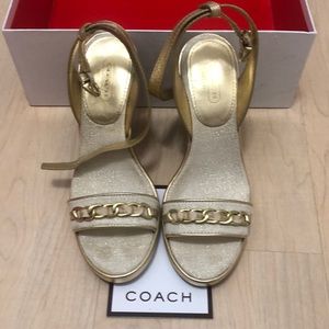 Coach gold wedge